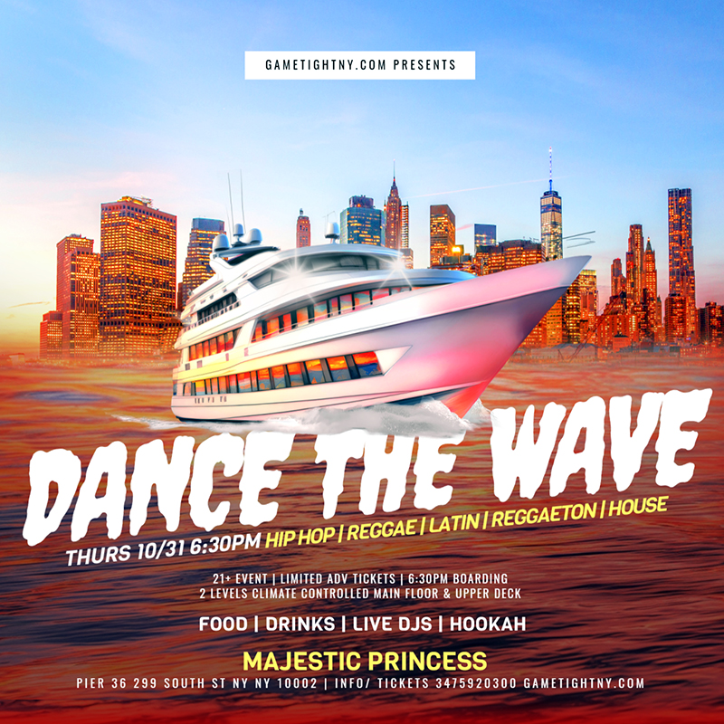 Dance the Wave NYC Halloween Majestic Princess Yacht Party Cruise Pier 36