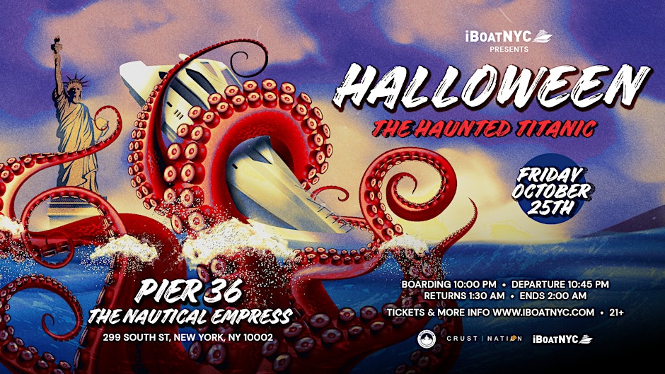 HAUNTED TITANIC HALLOWEEN Mega Yacht Party | NYC Boat Cruise, 18+