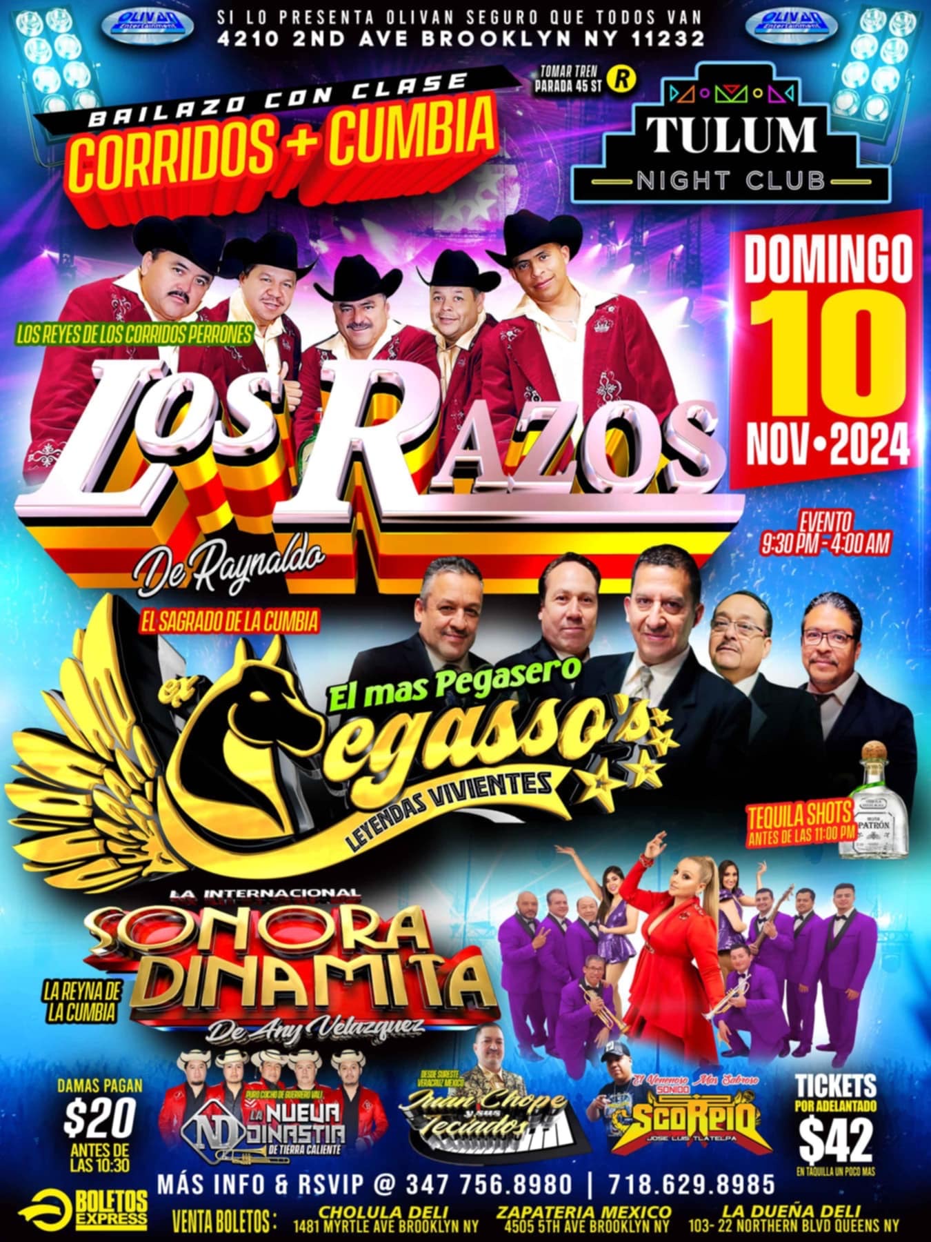 Los Razos De Reynaldo, Grupo Pegasso, International Sonora Dinamita Con Any Velasquez